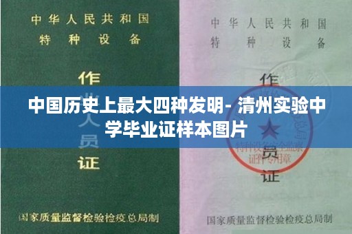 中国历史上最大四种发明- 清州实验中学毕业证样本图片