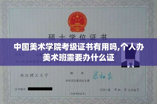 中国美术学院考级证书有用吗,个人办美术班需要办什么证