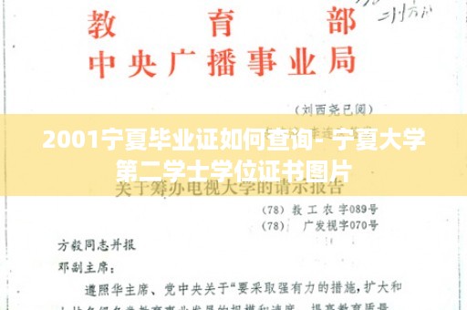 2001宁夏毕业证如何查询- 宁夏大学第二学士学位证书图片