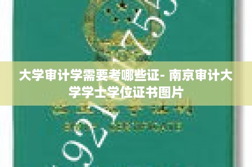 大学审计学需要考哪些证- 南京审计大学学士学位证书图片