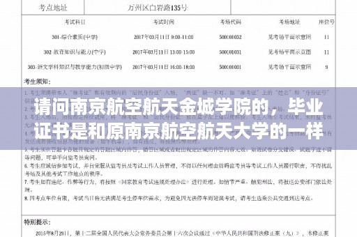 请问南京航空航天金城学院的，毕业证书是和原南京航空航天大学的一样的吗，只是学费比较贵,谁知道南京东南大学的专科毕业证是什么样的