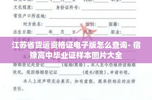 江苏省货运资格证电子版怎么查询- 宿豫高中毕业证样本图片大全