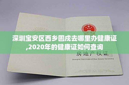 深圳宝安区西乡固戍去哪里办健康证,2020年的健康证如何查询