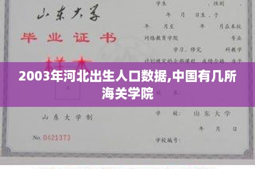 2003年河北出生人口数据,中国有几所海关学院