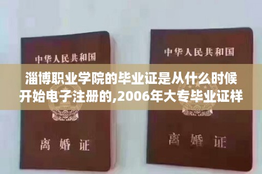 淄博职业学院的毕业证是从什么时候开始电子注册的,2006年大专毕业证样本