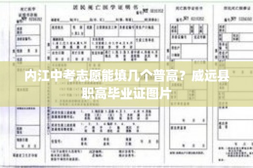 内江中考志愿能填几个普高？威远县职高毕业证图片