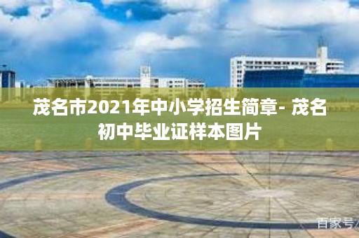 茂名市2021年中小学招生简章- 茂名初中毕业证样本图片