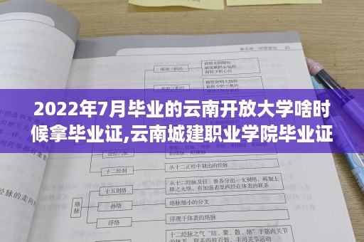 2022年7月毕业的云南开放大学啥时候拿毕业证,云南城建职业学院毕业证认可吗