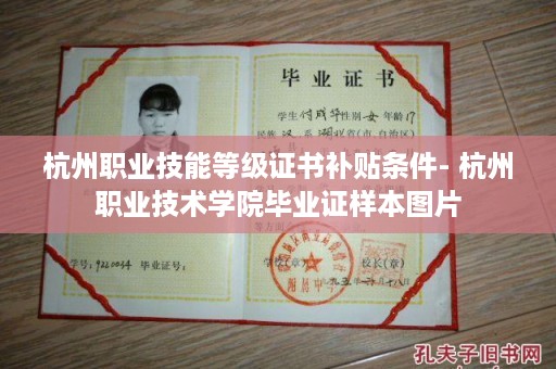 杭州职业技能等级证书补贴条件- 杭州职业技术学院毕业证样本图片