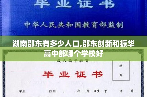 湖南邵东有多少人口,邵东创新和振华高中部哪个学校好