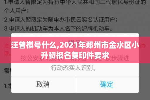 汪曾祺号什么,2021年郑州市金水区小升初报名复印件要求