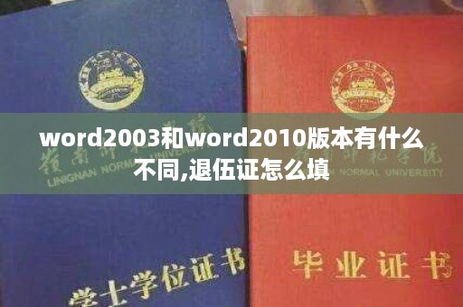 word2003和word2010版本有什么不同,退伍证怎么填