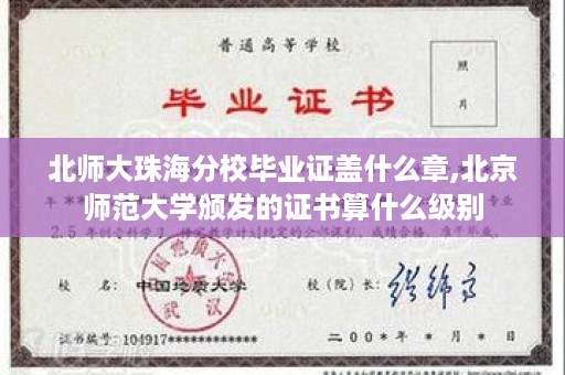 北师大珠海分校毕业证盖什么章,北京师范大学颁发的证书算什么级别