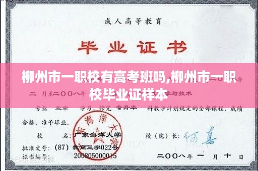 柳州市一职校有高考班吗,柳州市一职校毕业证样本
