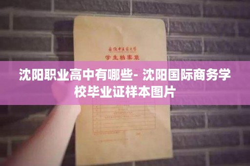 沈阳职业高中有哪些- 沈阳国际商务学校毕业证样本图片
