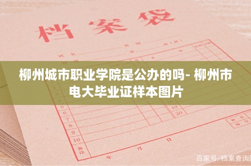 柳州城市职业学院是公办的吗- 柳州市电大毕业证样本图片
