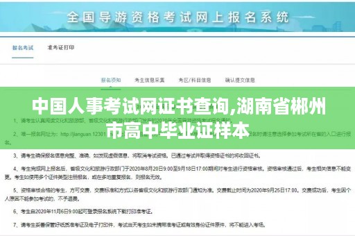 中国人事考试网证书查询,湖南省郴州市高中毕业证样本