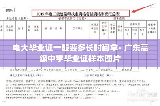 电大毕业证一般要多长时间拿- 广东高级中学毕业证样本图片