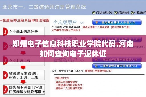 郑州电子信息科技职业学院代码,河南如何查询电子退休证