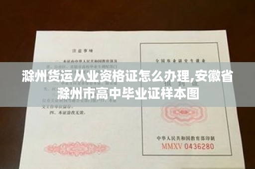 滁州货运从业资格证怎么办理,安徽省滁州市高中毕业证样本图