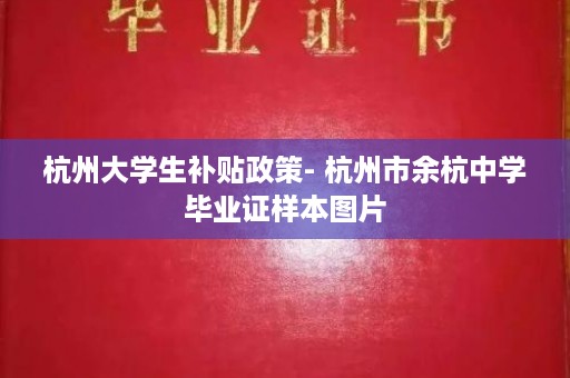 杭州大学生补贴政策- 杭州市余杭中学毕业证样本图片