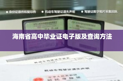  海南省高中毕业证电子版及查询方法 