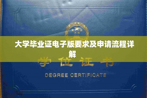 大学毕业证电子版要求及申请流程详解 