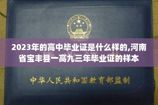2023年的高中毕业证是什么样的,河南省宝丰县一高九三年毕业证的样本