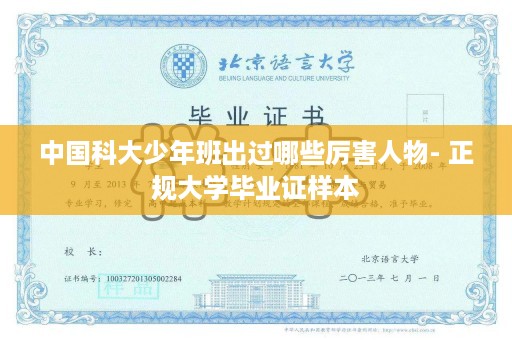 中国科大少年班出过哪些厉害人物- 正规大学毕业证样本