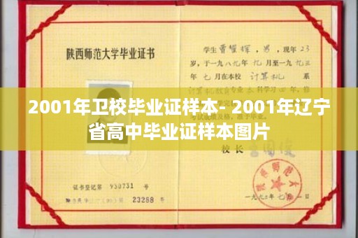 2001年卫校毕业证样本- 2001年辽宁省高中毕业证样本图片