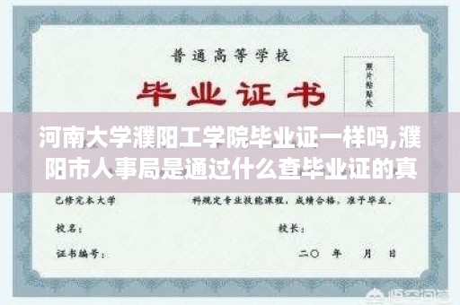 河南大学濮阳工学院毕业证一样吗,濮阳市人事局是通过什么查毕业证的真伪的