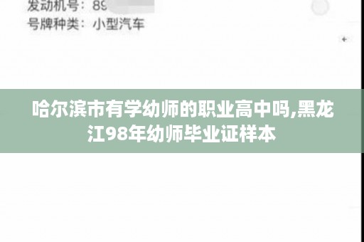 哈尔滨市有学幼师的职业高中吗,黑龙江98年幼师毕业证样本