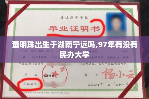 董明珠出生于湖南宁远吗,97年有没有民办大学