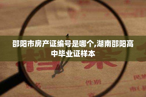邵阳市房产证编号是哪个,湖南邵阳高中毕业证样本