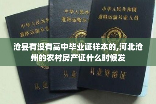 沧县有没有高中毕业证样本的,河北沧州的农村房产证什么时候发