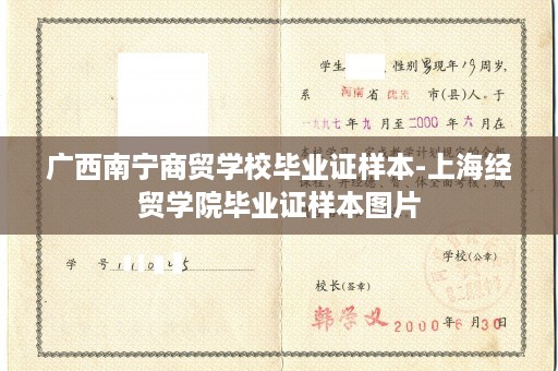 广西南宁商贸学校毕业证样本-上海经贸学院毕业证样本图片