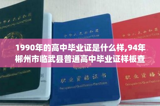 1990年的高中毕业证是什么样,94年郴州市临武县普通高中毕业证样板查询