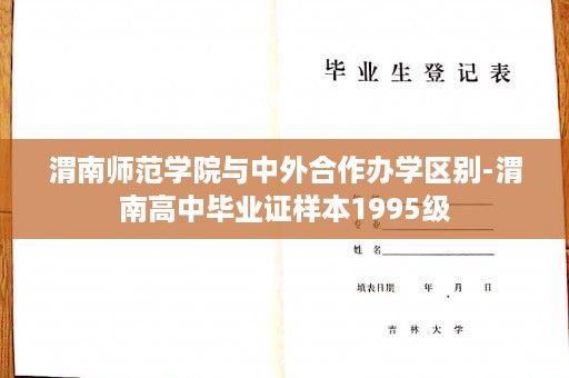 渭南师范学院与中外合作办学区别-渭南高中毕业证样本1995级