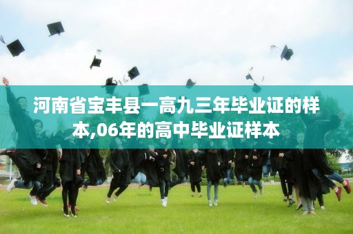 河南省宝丰县一高九三年毕业证的样本,06年的高中毕业证样本