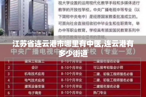 江苏省连云港市哪里有中医,连云港有多少街道
