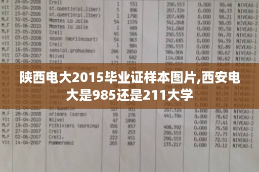 陕西电大2015毕业证样本图片,西安电大是985还是211大学