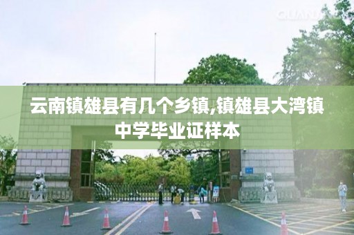 云南镇雄县有几个乡镇,镇雄县大湾镇中学毕业证样本