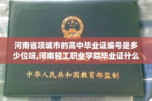 河南省项城市的高中毕业证编号是多少位呀,河南轻工职业学院毕业证什么样子