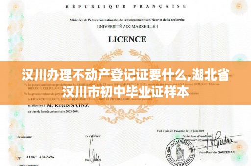 汉川办理不动产登记证要什么,湖北省汉川市初中毕业证样本