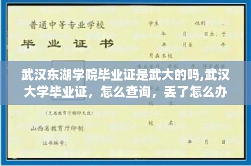 武汉东湖学院毕业证是武大的吗,武汉大学毕业证，怎么查询，丢了怎么办