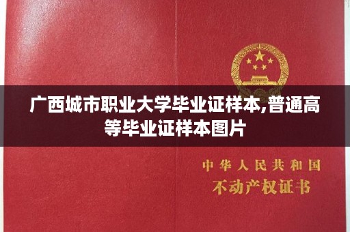广西城市职业大学毕业证样本,普通高等毕业证样本图片