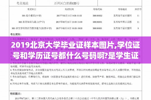 2019北京大学毕业证样本图片,学位证号和学历证号都什么号码啊?是学生证上面的号码吗