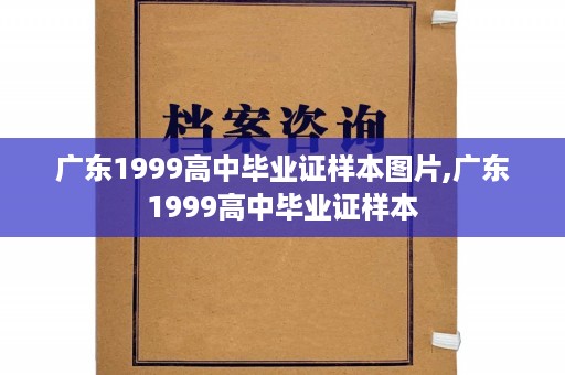 广东1999高中毕业证样本图片,广东1999高中毕业证样本