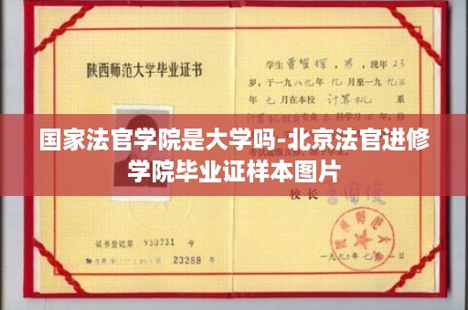 国家法官学院是大学吗-北京法官进修学院毕业证样本图片