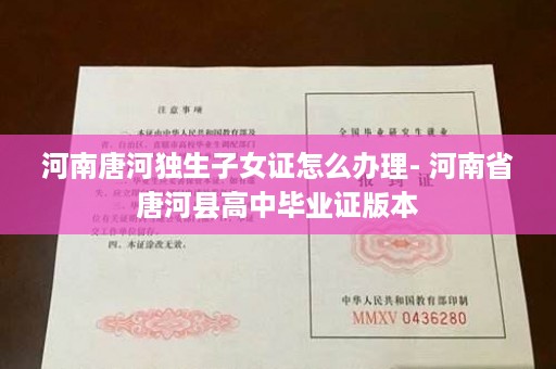 河南唐河独生子女证怎么办理- 河南省唐河县高中毕业证版本
